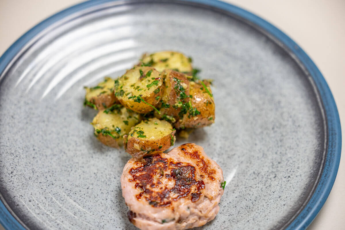 Marokkanischer Kartoffelsalat, orientalischer Kartoffelsalat, Dattel Frikadellen